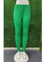 Cotton Green Casual Wear Plain Leggings